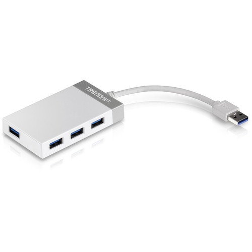 TRENDnet 4-Port USB 3.0 Compact Mini Hub with Built in USB 3.0 Cable, Plug & Pla
