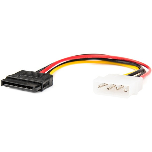 Rocstor Premium 6in 4 Pin Molex to Left Angle SATA Power Cable Adapter - LP4 - S