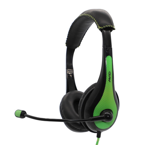 AVID AE-36 HEADSET WITH NOISE CANCELLING MIC & 3.5MM PLUG GREEN - Stereo - Mini-