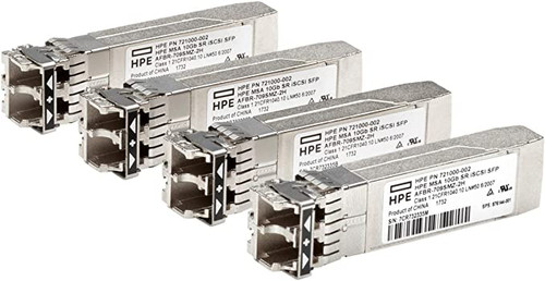 HPE MSA 10Gb Short Range iSCSI SFP+ 4-Pack Transceiver - For Optical Network, Da