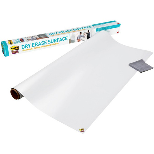 Post-it&reg; Self-Stick Dry-Erase Film Surface - White Surface - 48" (4 ft) Widt