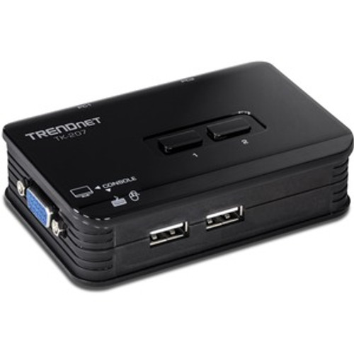 TRENDnet 2-Port USB KVM Switch And Cable Kit, 2048 x 1536 Resolution, Device Mon
