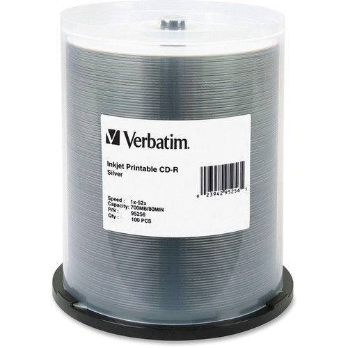 Verbatim 95256 CD Recordable Media - CD-R - 52x - 700 MB - 100 Pack Spindle - 12