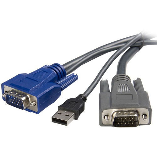StarTech.com 10 ft Ultra-Thin USB VGA 2-in-1 KVM Cable - Connect VGA video and U