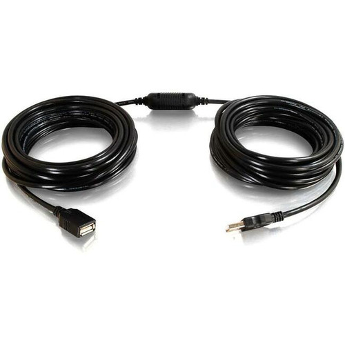C2G 25ft USB Extension Cable - Active USB A to USB A Extension Cable with Center