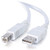C2G 3.3ft USB to USB B Cable - USB A to USB B - USB 2.0 - White - M/M - Type A M