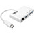 Tripp Lite 3-Port USB-C Hub with LAN Port, USB-C to 3x USB-A Ports, Gbe, USB 3.0