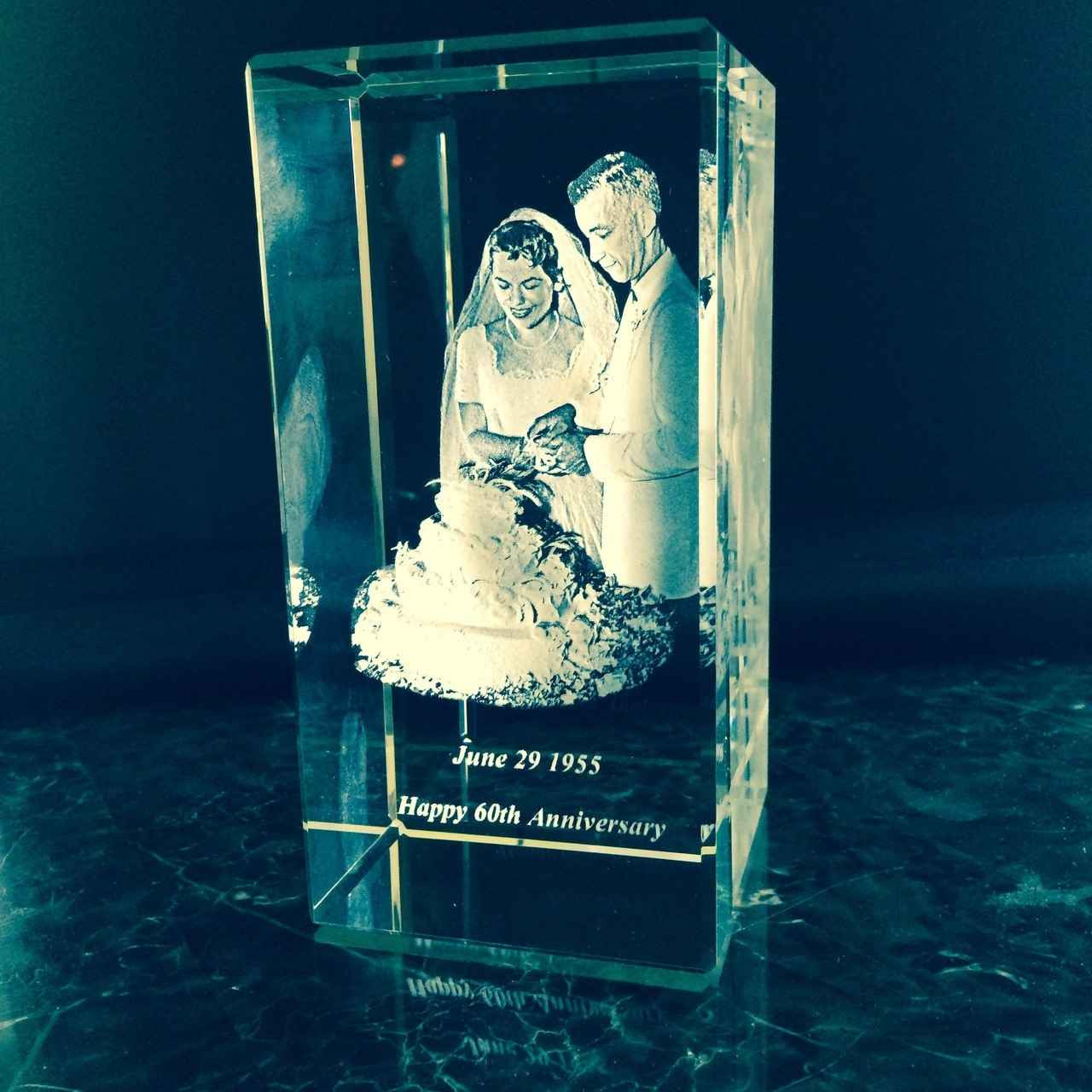 3D Photo Crystal Heart-Graduation-Father/'s Day-Wedding Gift-Free Light-3 sizes
