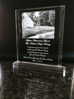 Photo Crystal Presentation Plaque Award