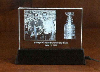 Crystal Print Fathers Day Lighted Photo Crystal Plaque