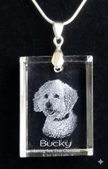 Crystal Print Rectangular Pendant 