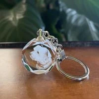 Round Crystal Pet Key Chain 