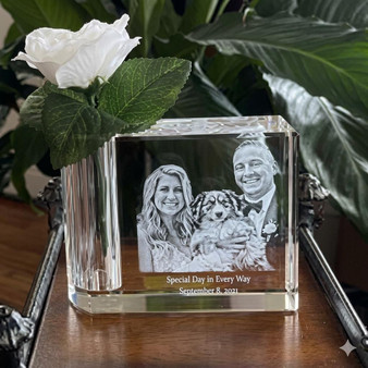 Crystal Prints Bud Vase Photo Crystal Family