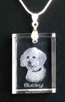 Crystal Print Memorial Rectangular Pendant 