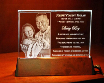 Crystal Prints Lighted Crystal Plaque 