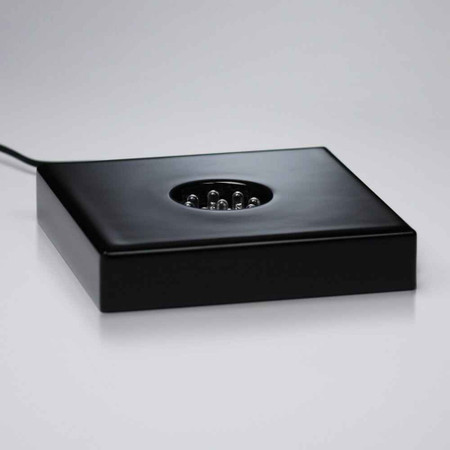 Large square black wooden light base 4.25x4.25x1