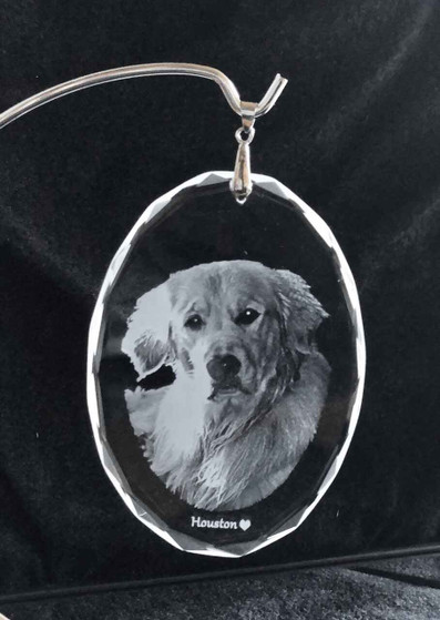 Photo Crystal Oval Ornament Memorial