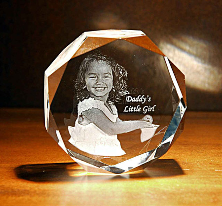 Crystal Print Fathers Day Photo Crystal Jeweled 2D Puck Crystal Print Fathers Day Photo Crystal Jeweled 2D Puck