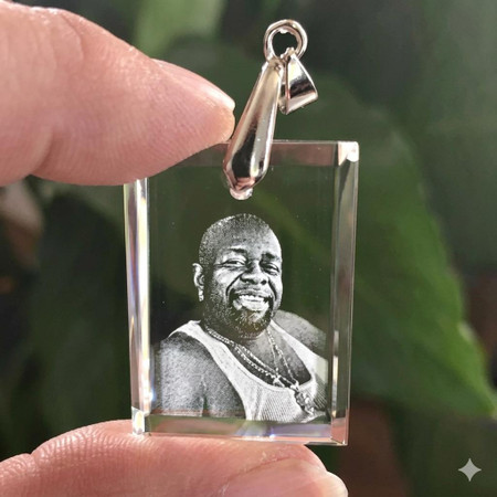 Crystal Print Rectangular Pendant 