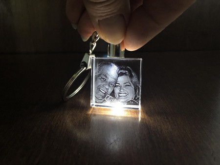 Crystal Print Square Keychain Light Crystal Print Square Keychain Light