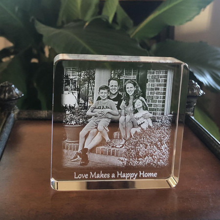 Crystal Prints Square 2D Paperweight Large Crystal Prints Square 2D Paperweight Large