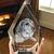 Crystal Print 3D Prestige Pet Crystal, a glass memorial keepsake with engraved photo and personalized message for a beloved pet.