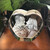 Crystal Print 3D Photo Crystal Heart, engraved with a 3D image of a couple looking at each other with the words 'Better together' engraved at the base.