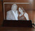 Crystal Prints Lighted Crystal Plaque, engraved photo of a smiling man and woman, illuminated with LED lights for a decorative display.