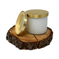 17 oz. Luxury White Oversized 2-Wick Tumbler w/ Shiny Gold Lid