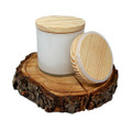 17 oz. Luxury White Oversized 2-Wick Tumbler w/ Unfinished pine lid