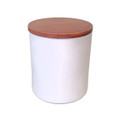 11.5 oz White Tumbler w/ finished wood lid