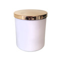 11.5 oz White Tumbler w/ Shiny gold lid