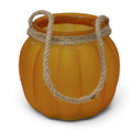Golden Pumpkin Rustic Farmhouse 44 oz. Frosted Pumpkin Luminary Candle Vessel