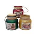 Christmas Card Apothecary Jars w/ wood lid