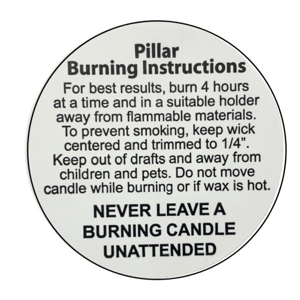 2" Pillar Candle Burning Instruction Labels product image