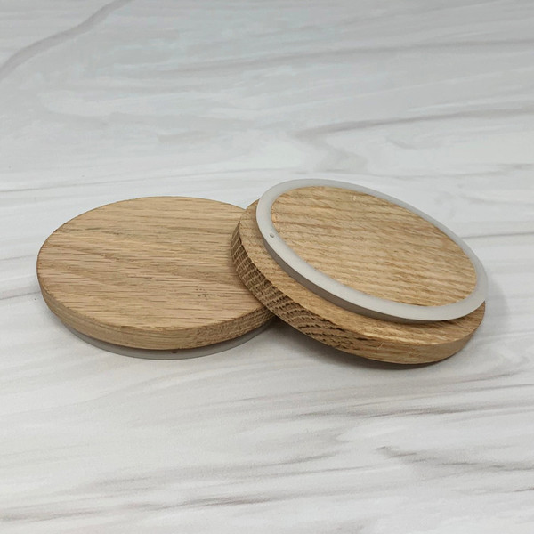 Unfinished OVAL Oak Wood Lid for 6 oz. Oval Jar
