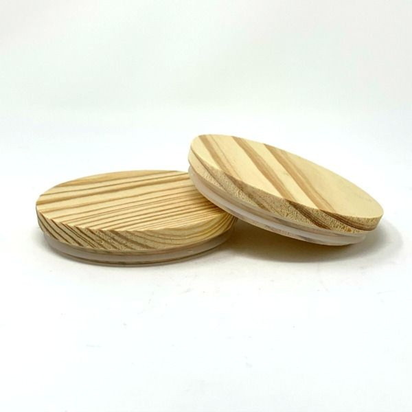 Wood Lids for 17 oz Glass Jars per each Unfinished product image