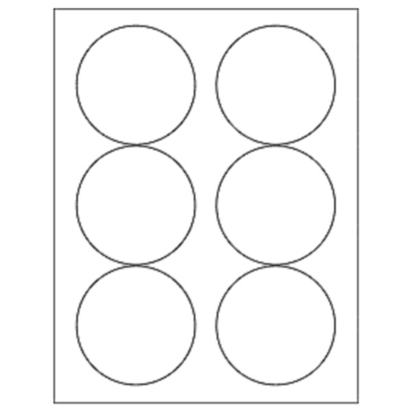 Blank Label Sheet - 3.33" Circle White Gloss - 6 per sheet product image