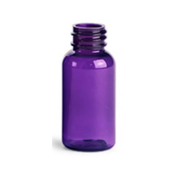 1 oz. PURPLE Round Plastic Bottle per each product image
