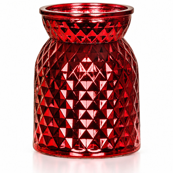 34 oz. Christmas Iridescent Jewel Glass Candle Jar - Ruby Red