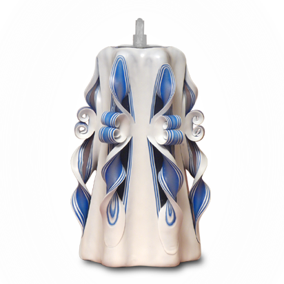 Carved candle with gloss coating