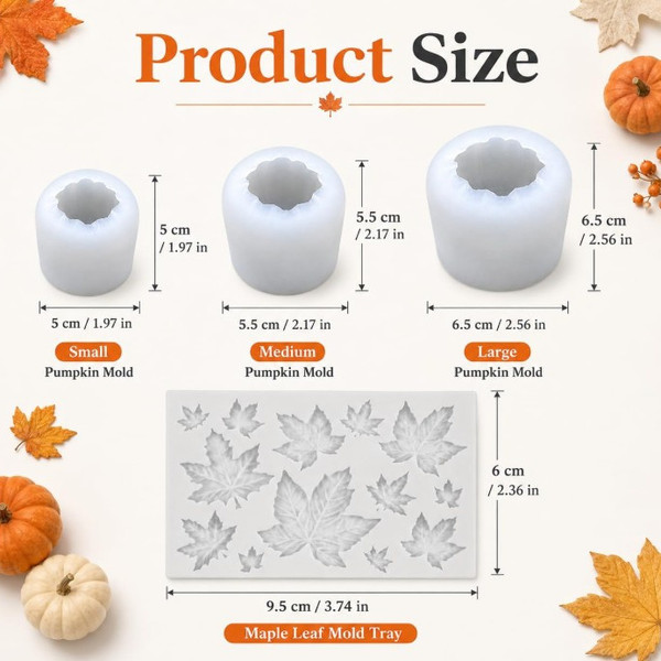 Bumpy pumpkin Mold set sizes