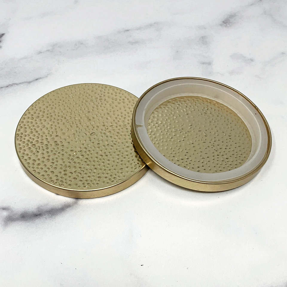 Hammered Gold Lid Sample