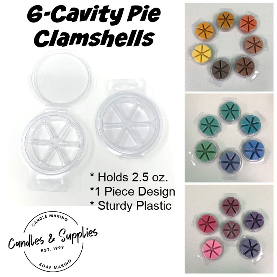 Pie Shaped 6 cavity clam shell collage