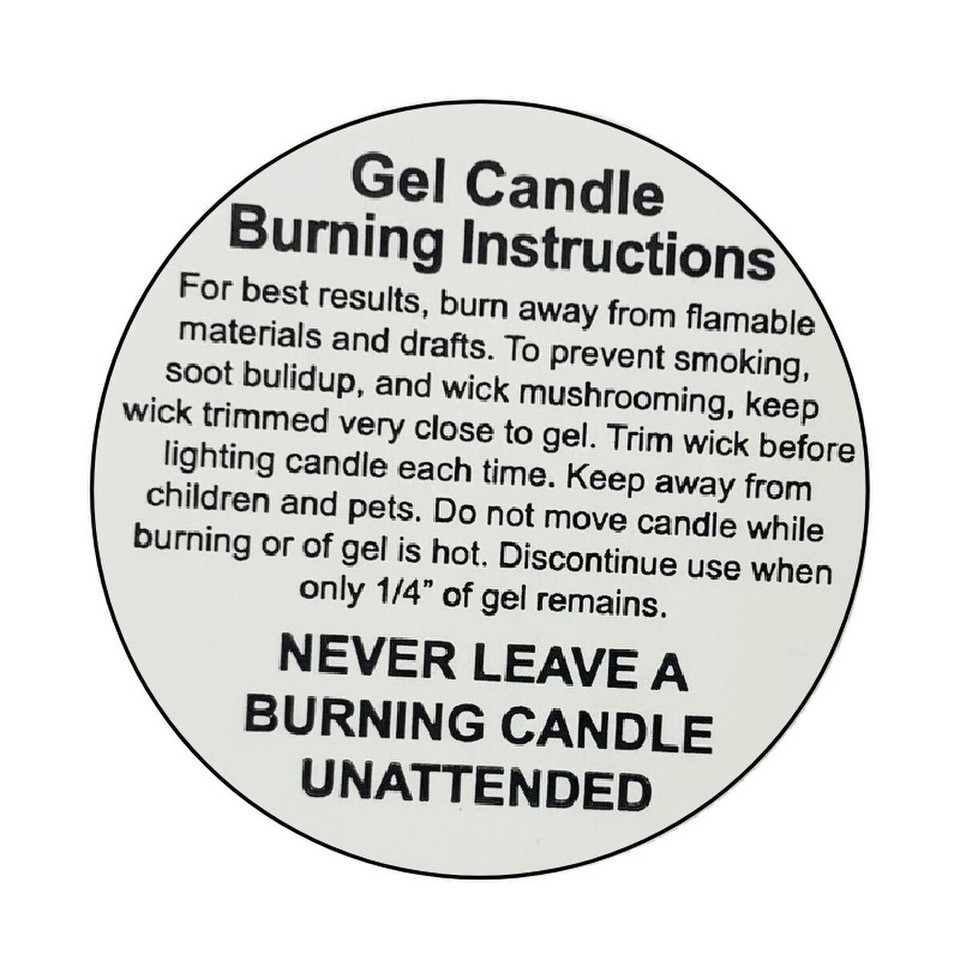 2" Gel Candle Burning Instruction Labels product image