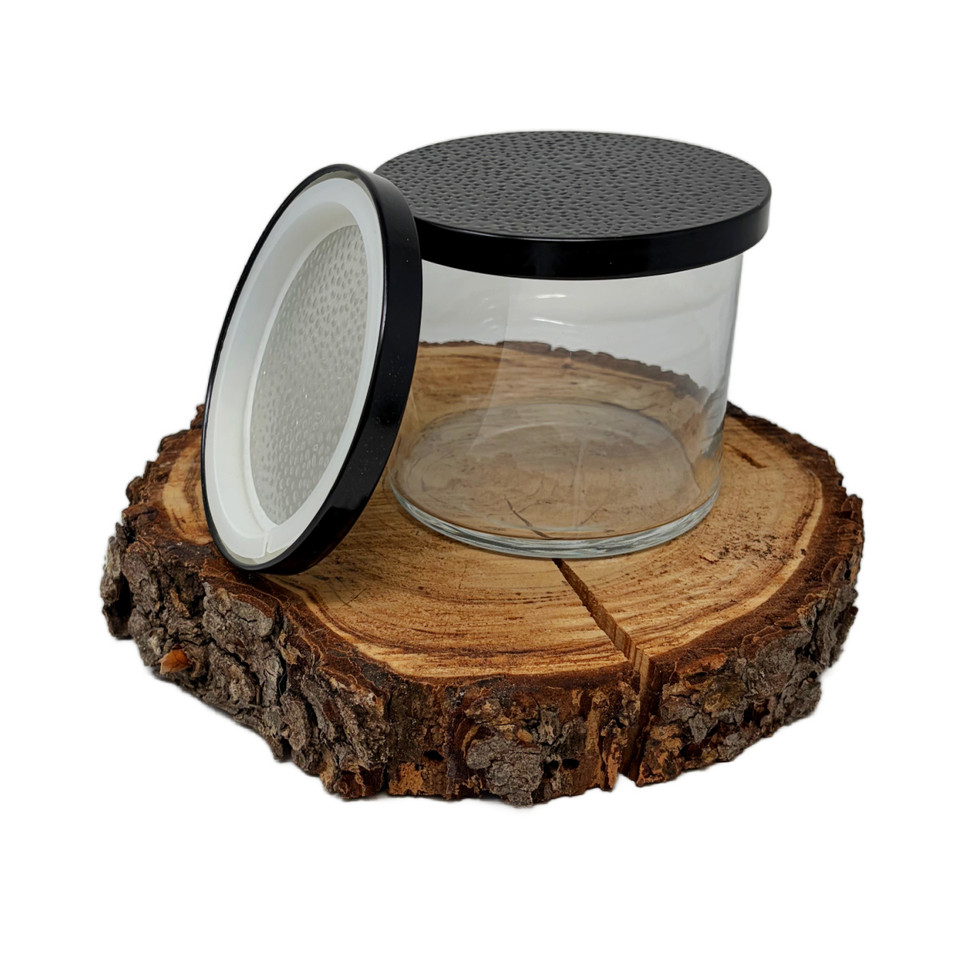 17 oz. Clear 2-wick Tumblers w/ Hammered Black Lid