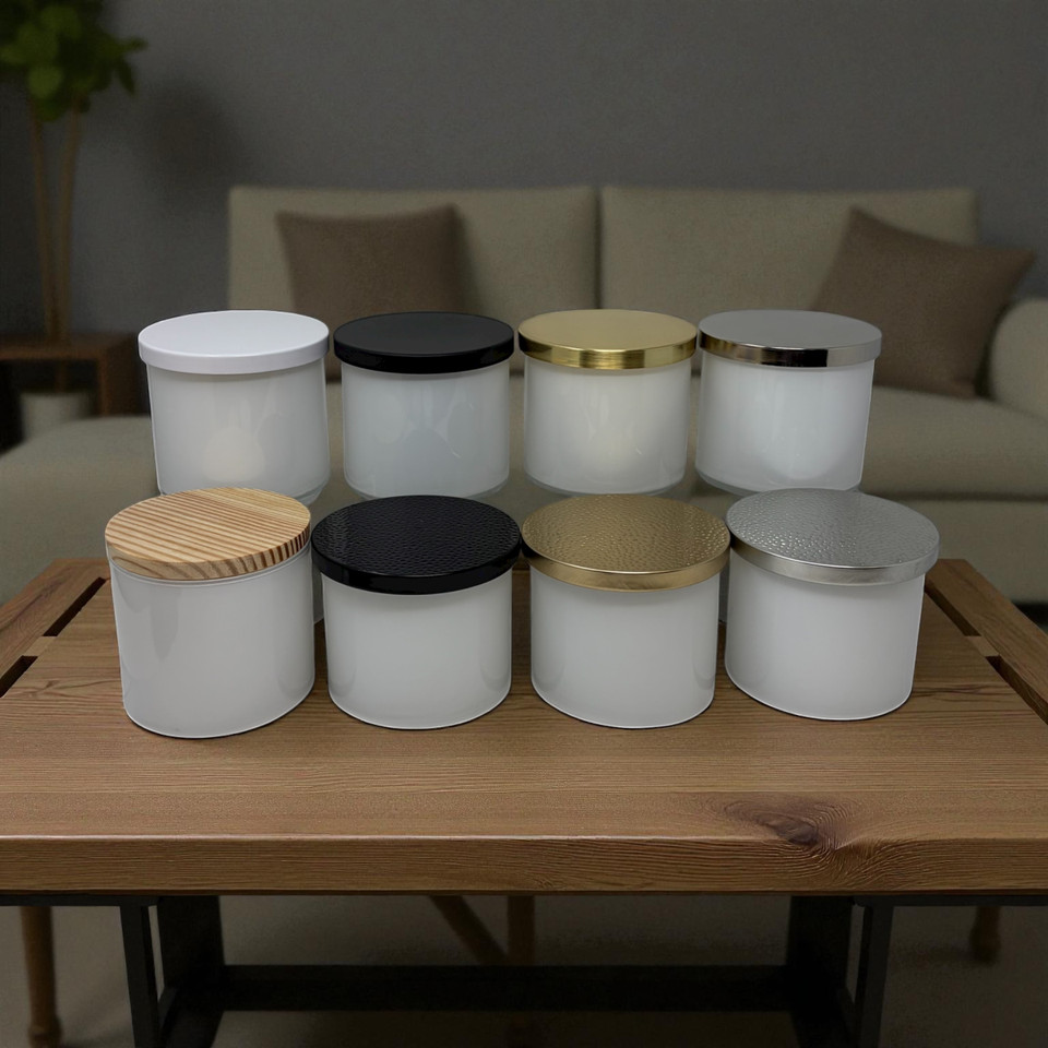 17 oz. Luxury White Oversized 2-Wick Tumblers with lids