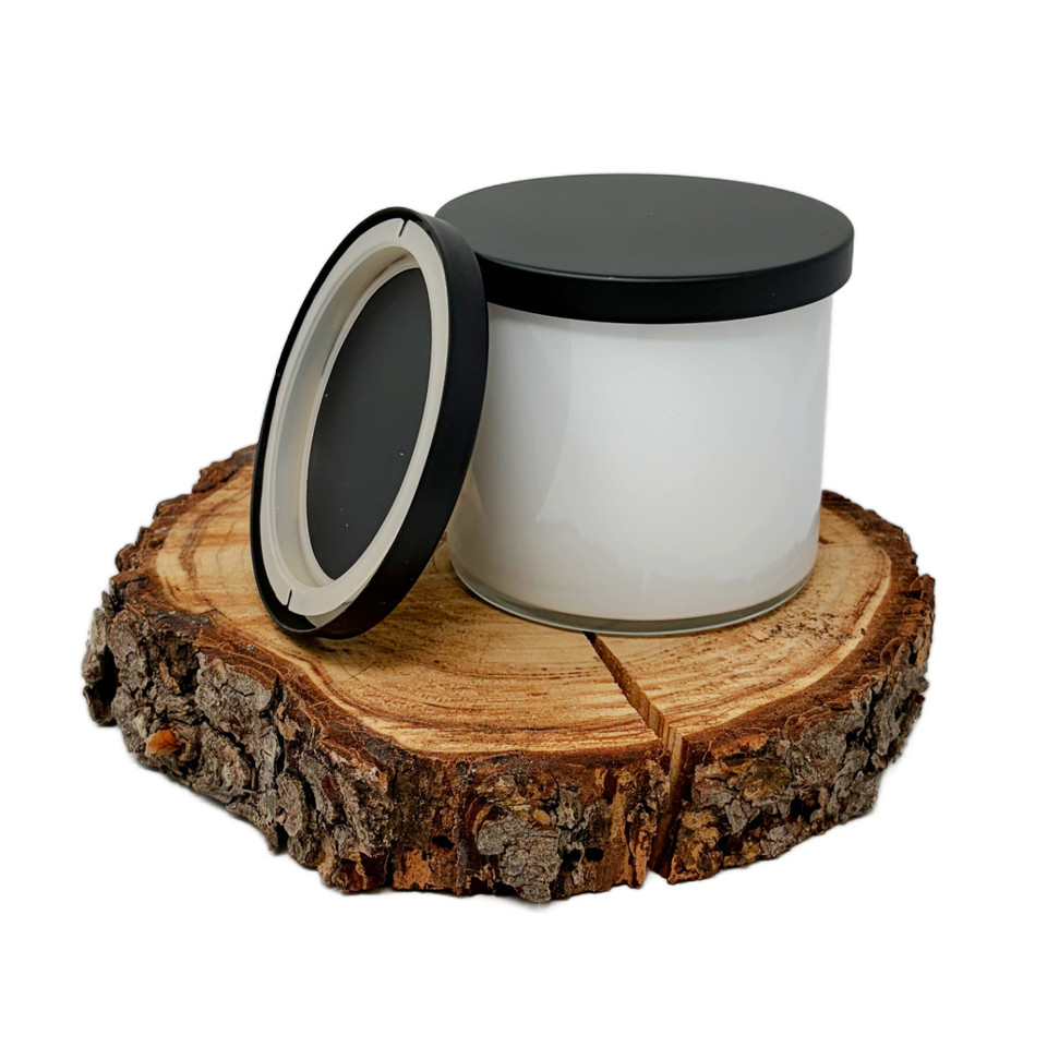 17 oz. Luxury White Oversized 2-Wick Tumbler w/ Black Lid