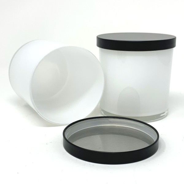 11.5 oz White Tumbler w/ Black Lid