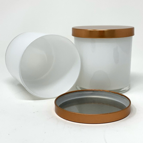 11.5 oz White Tumbler w/ Bronze/RoseGold lid